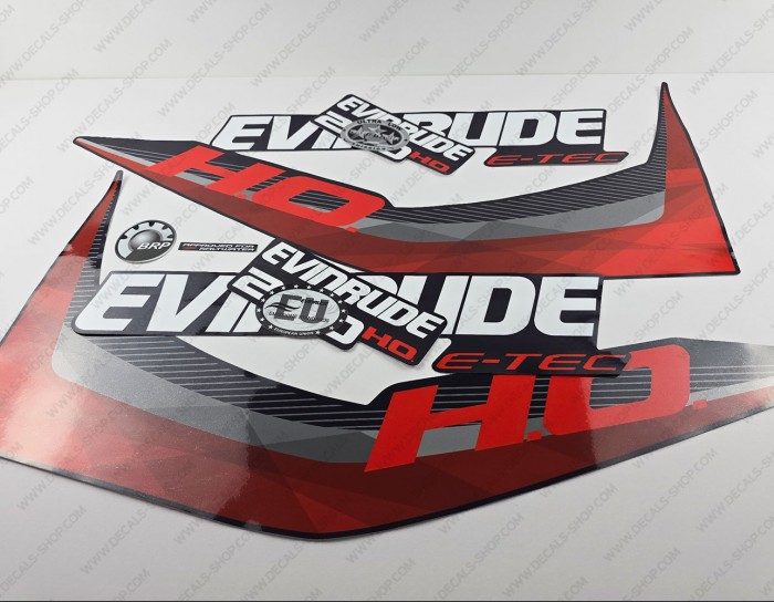 Evinrude 200HP E-tec HO 2011-2014 Graphite Cowl Outboard Decal Kit